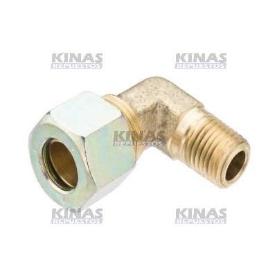 CONEXION CODO CONECTOR MACHO OD 12MM X 3/8NPT METAL