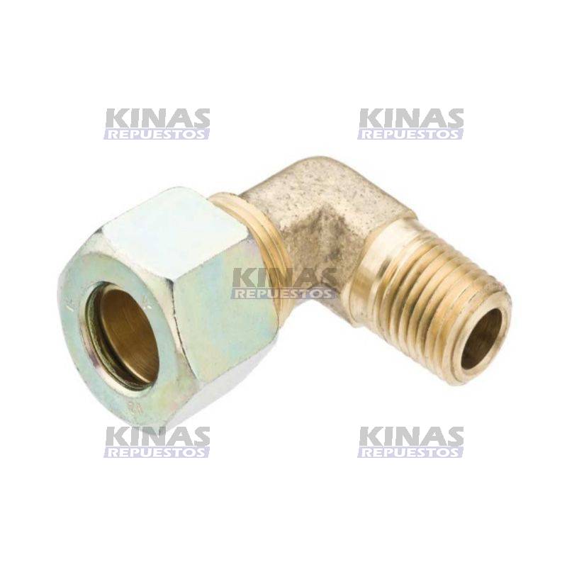 CONEXION CODO CONECTOR MACHO OD 12MM X 3/8NPT METAL