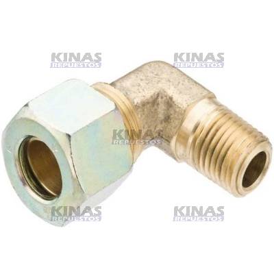 CONEXION CODO CONECTOR MACHO OD 12MM X 1/2NPT METAL