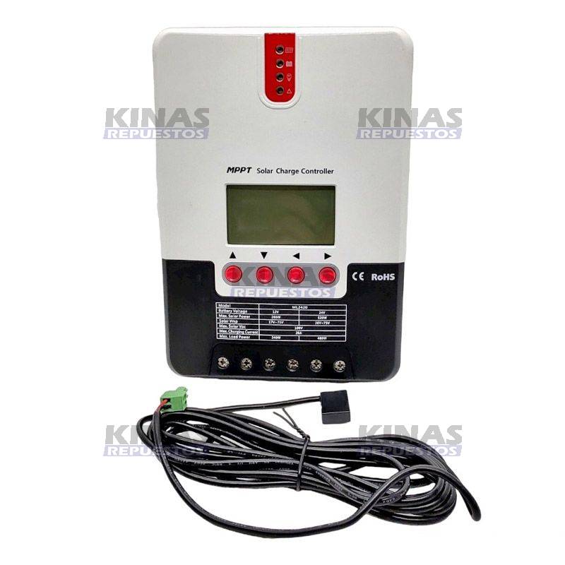 CONTROLADOR PAINEL SOLAR MPPT 20A 12V/24V RS232