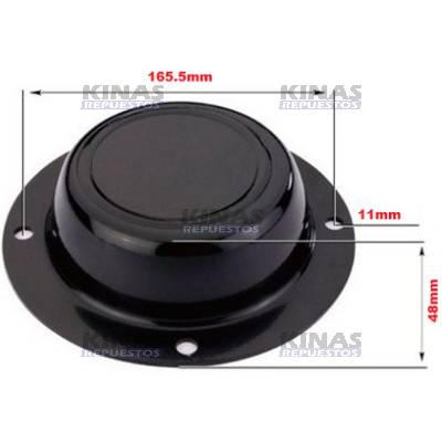 TAPA FLANGE MASA CARRETA 4 AGUJEROS ALUMINIO NEGRA MENOR