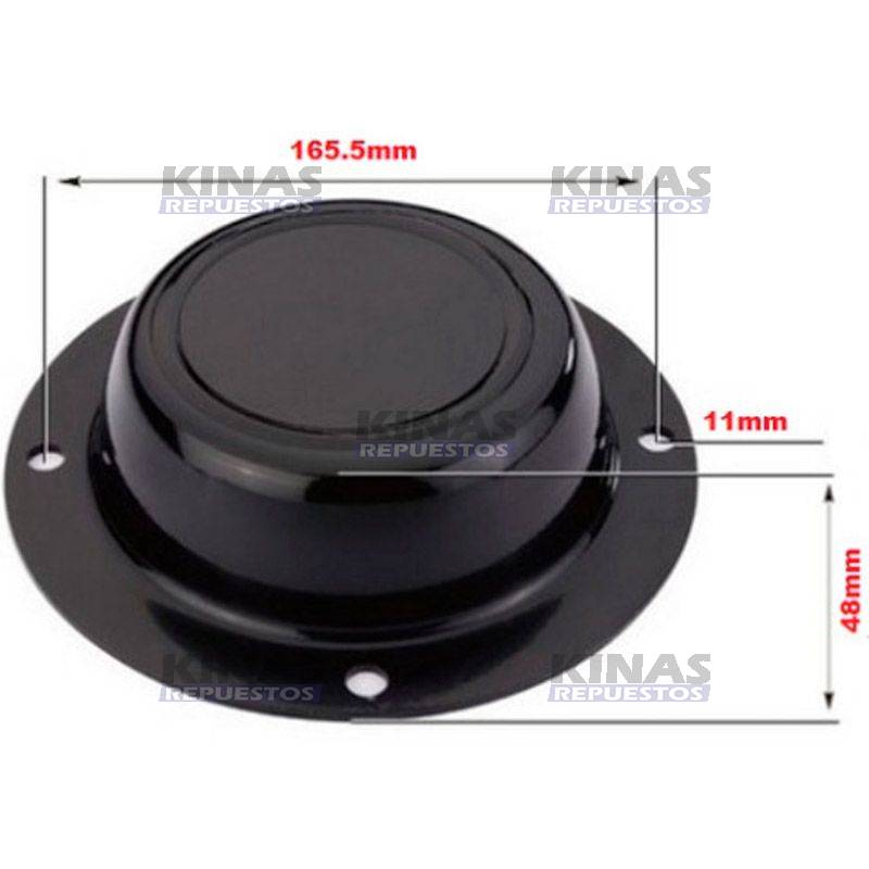 TAPA FLANGE MASA CARRETA 4 AGUJEROS ALUMINIO NEGRA MENOR