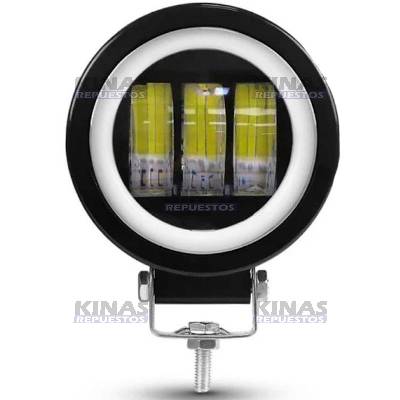 FARO DELANT SC 124 LED BLANCO REDONDO 95MM (3LED) LUPADO/OJOS BORDE BLANC 12/24V