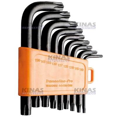JUEGO LLAVE TORX/TORKX 9PZ (T10,T15,T20,T25,T27,T30,T40,T45,T50)