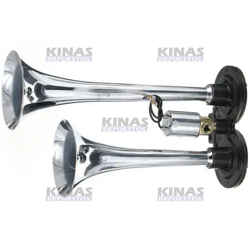 BOCINA CORNETA DOBLE CROMADA 24V