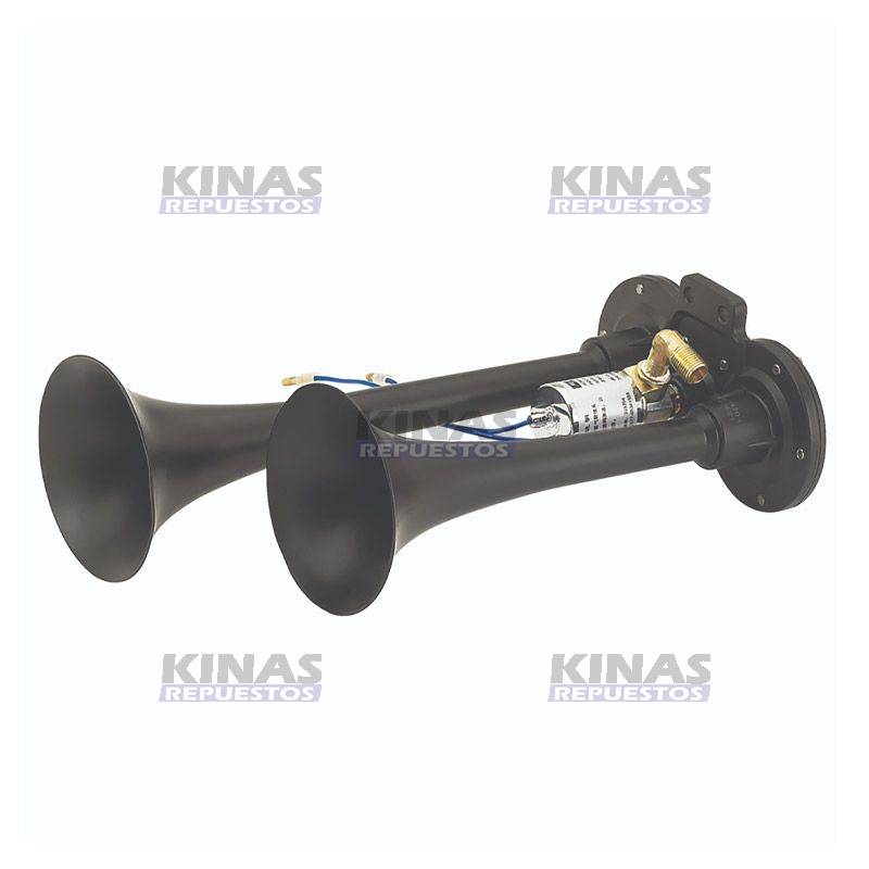 BOCINA CORNETA DOBLE NEGRO 24V