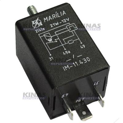 RELAY ELETRICO SENALERA/PISCA 3 TERMINALES 12V 