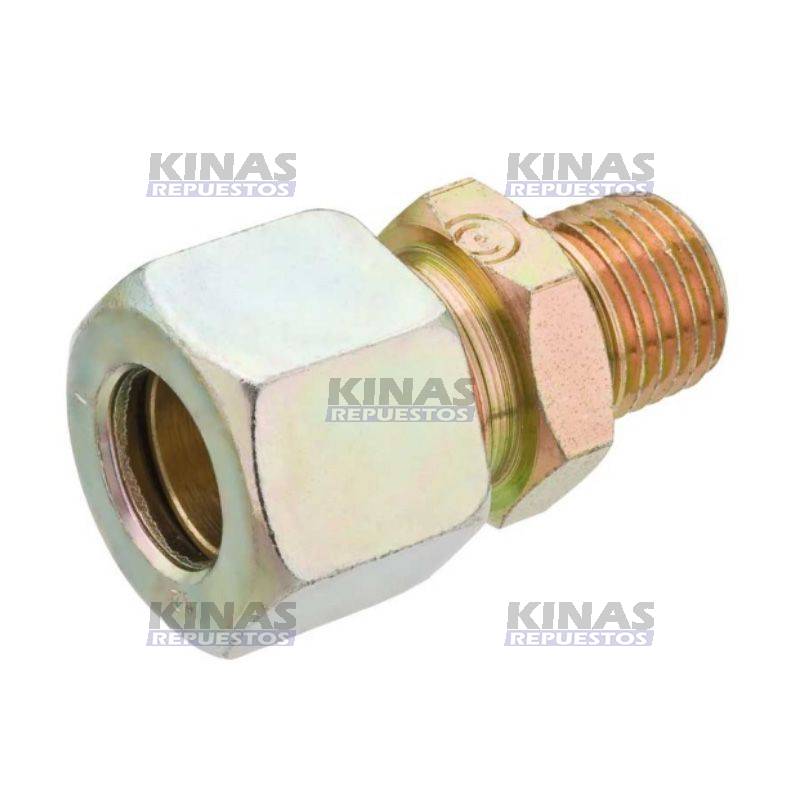 CONEXION UNION MACHO 12MM X 1/4NPT (13MM) METAL