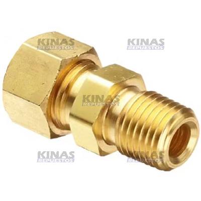 CONEXION UNION MACHO 8MM X 1/4NPT (13MM) METAL