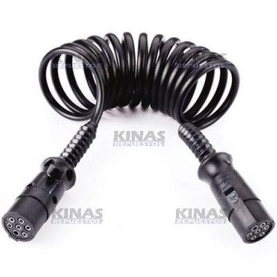 CABLE MANGUERA ASPIRAL ELECTRICO C/ENCHUFE HEMBRA/HEMBRA ALUMINIO 7 POLOS