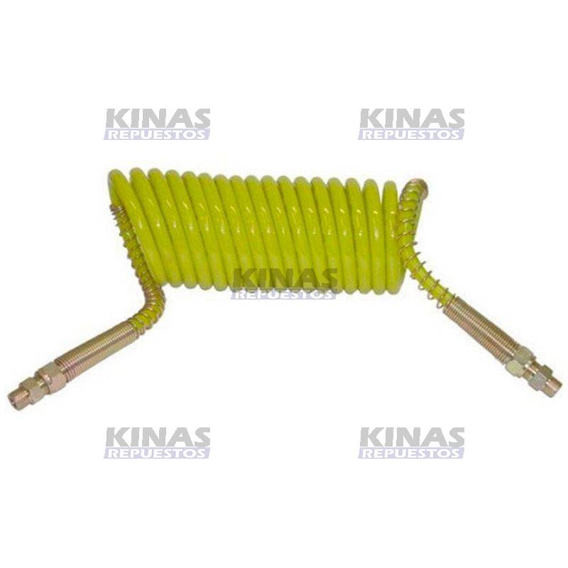 MANGUERA ASPIRAL FRENO CARRETA AMARILLO 5.5MT C/NIP M16