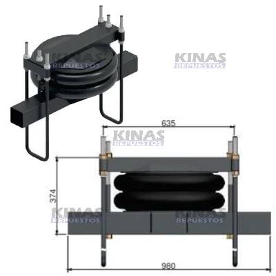 KIT SUSP ALZA EJE PRESION TRUCK CHICO