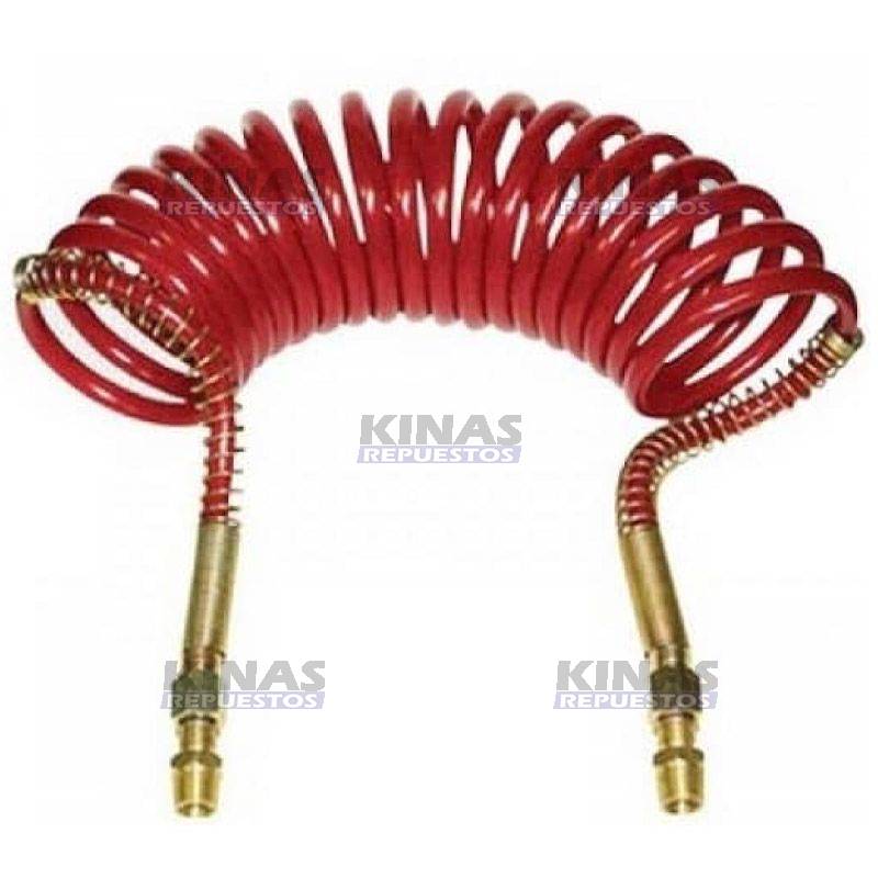 MANGUERA ASPIRAL FRENO CARRETA ROJO 5.5MT C/NIP M16