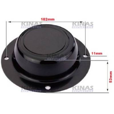 TAPA FLANGE MASA CARRETA 4 AGUJEROS ALUMINIO NEGRA GRANDE