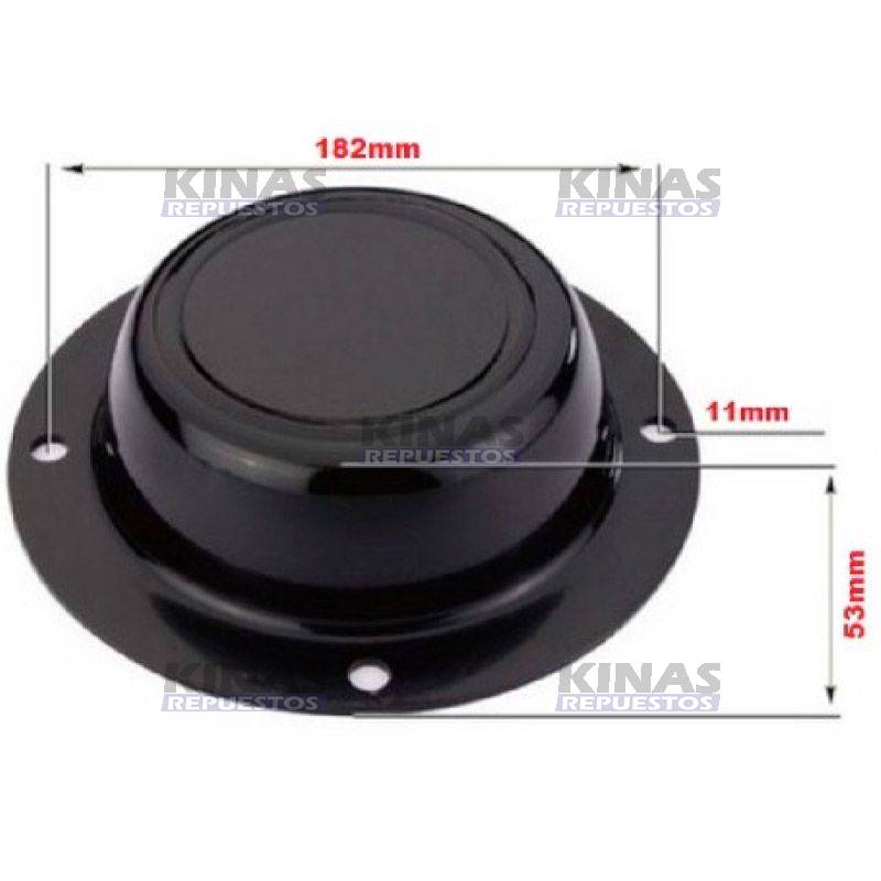 TAPA FLANGE MASA CARRETA 4 AGUJEROS ALUMINIO NEGRA GRANDE