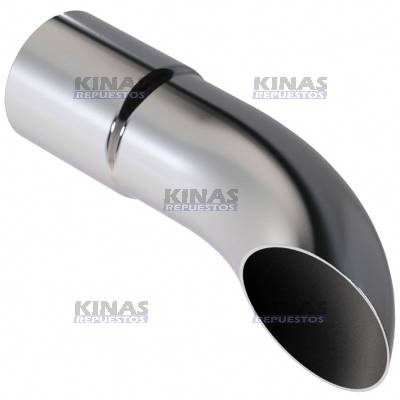PUNTERA ESCAPE CROMADA 2.1/2 CURVA 250MM