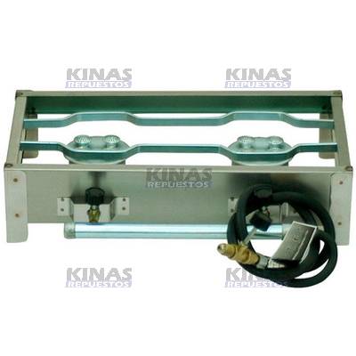 COCINA PORTATIL A GAS INOX 2 BOCAS