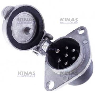 TOMADA ELETRICA HEMBRA REDONDA 7P ALUMINIO