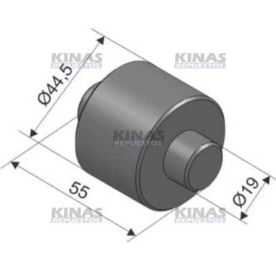 ROLDANA ZAPATA FRENO CARRETA 44.5X19X55MM