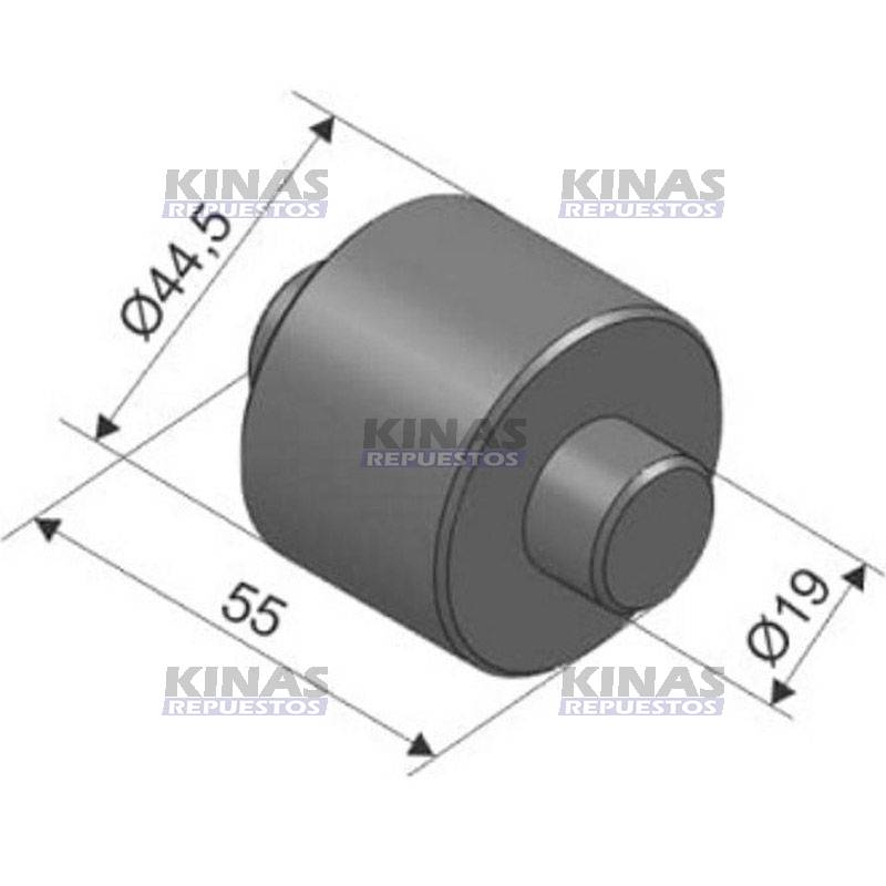 ROLDANA ZAPATA FRENO CARRETA 44.5X19X55MM