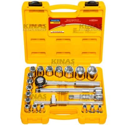 JUEGO LLAVE TUBO MASTER 1/2 22PZ (SEXTAVADO/HEXAGONAL)